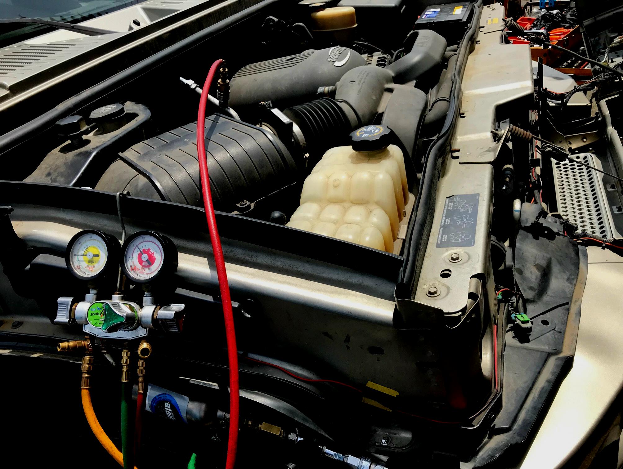 2003 ハマーH2、エアコン ガス漏れ・修理、A/Cガス漏れ、コンデンサー交換 更新情報 G.P.S